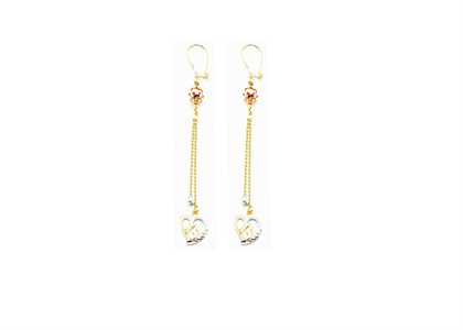 Three Tone Plated Dangle Numerical Earring